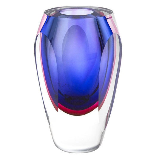 Badash J515 Astra Murano Style Art Glass Purple Vase, 6.5" x 3.75" x 3.75"