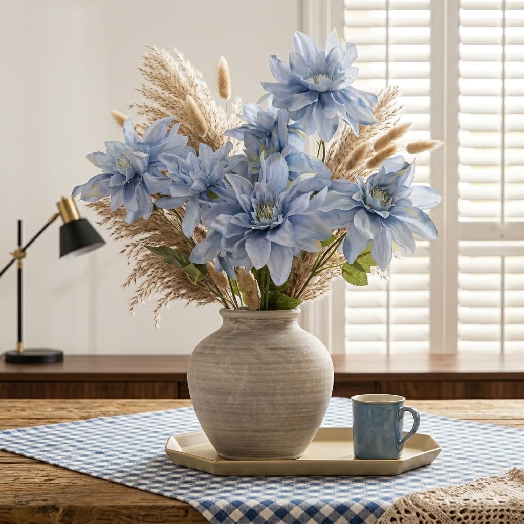 FFZUIYA 6.6 Inch Small Ceramic Vase Home Decor Flower Vase for Entryway