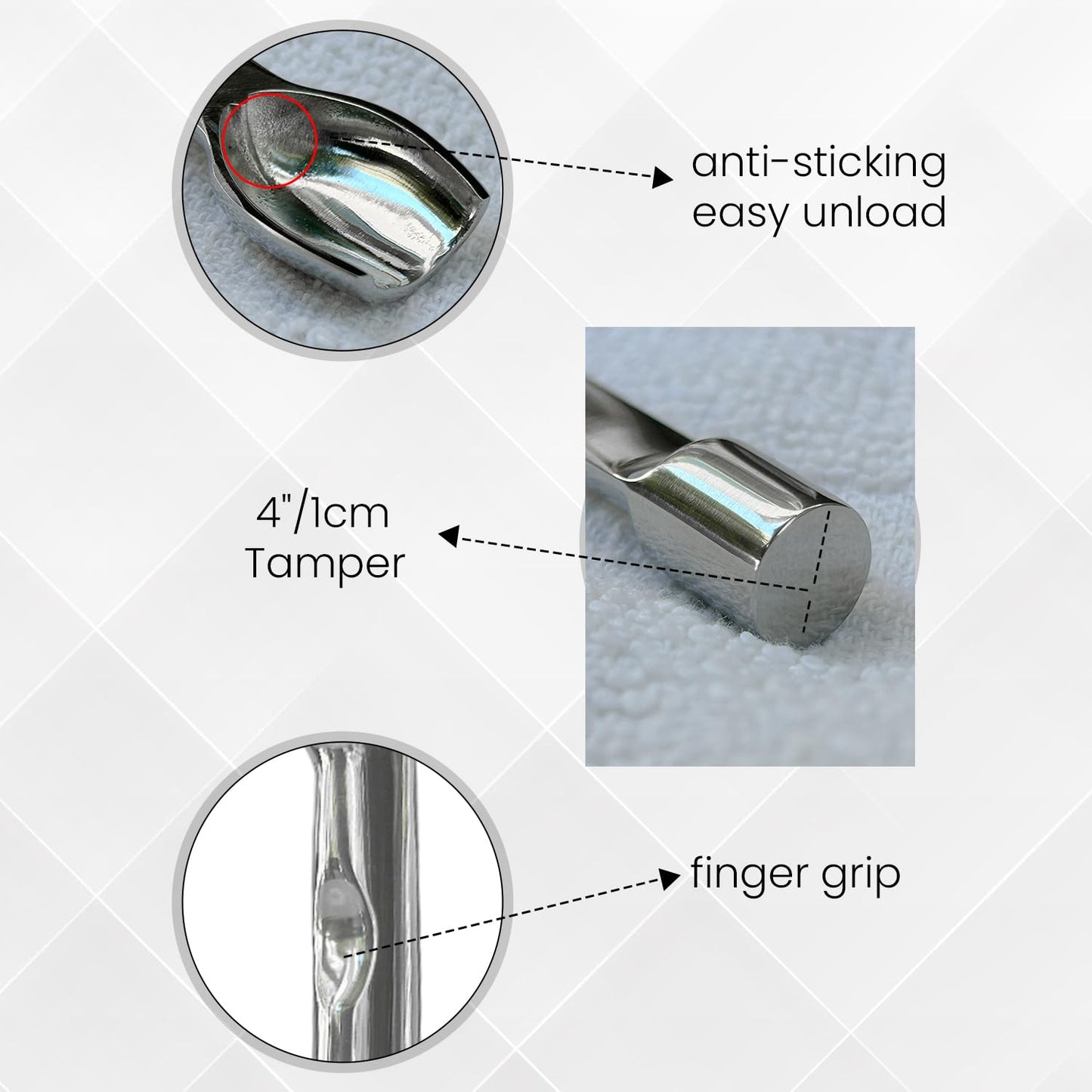 Mini Stainless Steel Scoop and Tamp Tool for Dry Herbs Spices Powder Salt Glitter by Brocoli