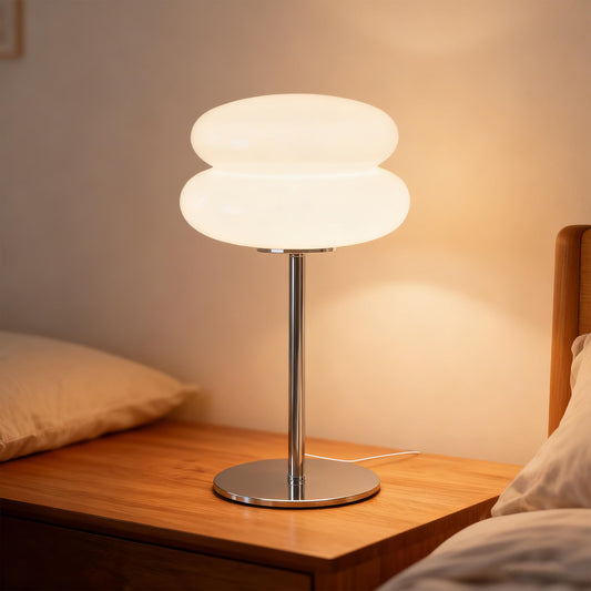 xiaojuande Bedroom Mushroom lamp, Medieval Modern Bedside Table lamp, dimmable Retro Egg Tart Headlight, Unique Home Mushroom Decoration Aesthetic Lovely Living Room Desk lamp (White)
