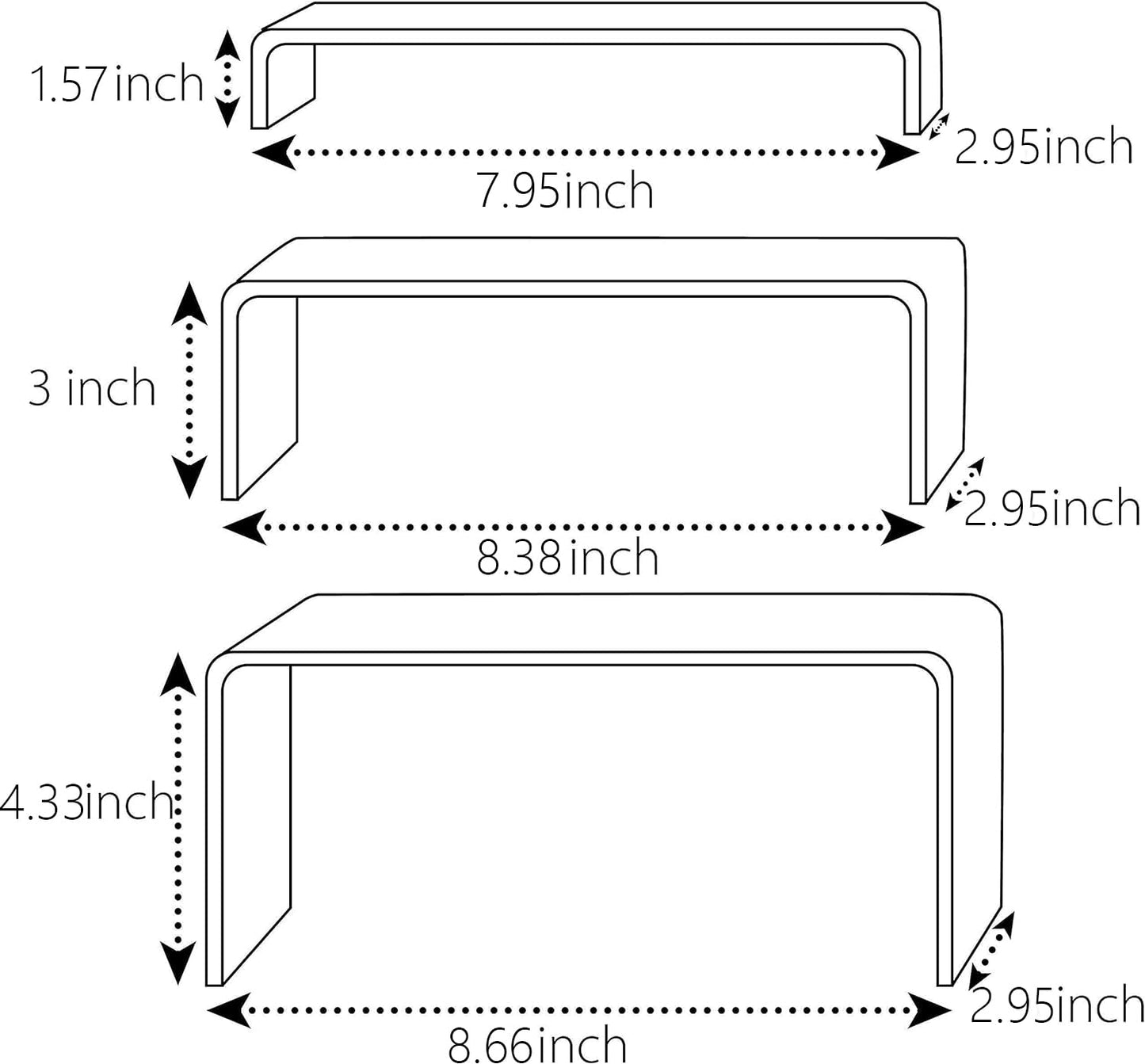 ihomecooker 6 Pc Black Acrylic Display Risers Showcase for Shoe Risers Retail Stand Cupcake Stand Dessert Stand (6P-Black)