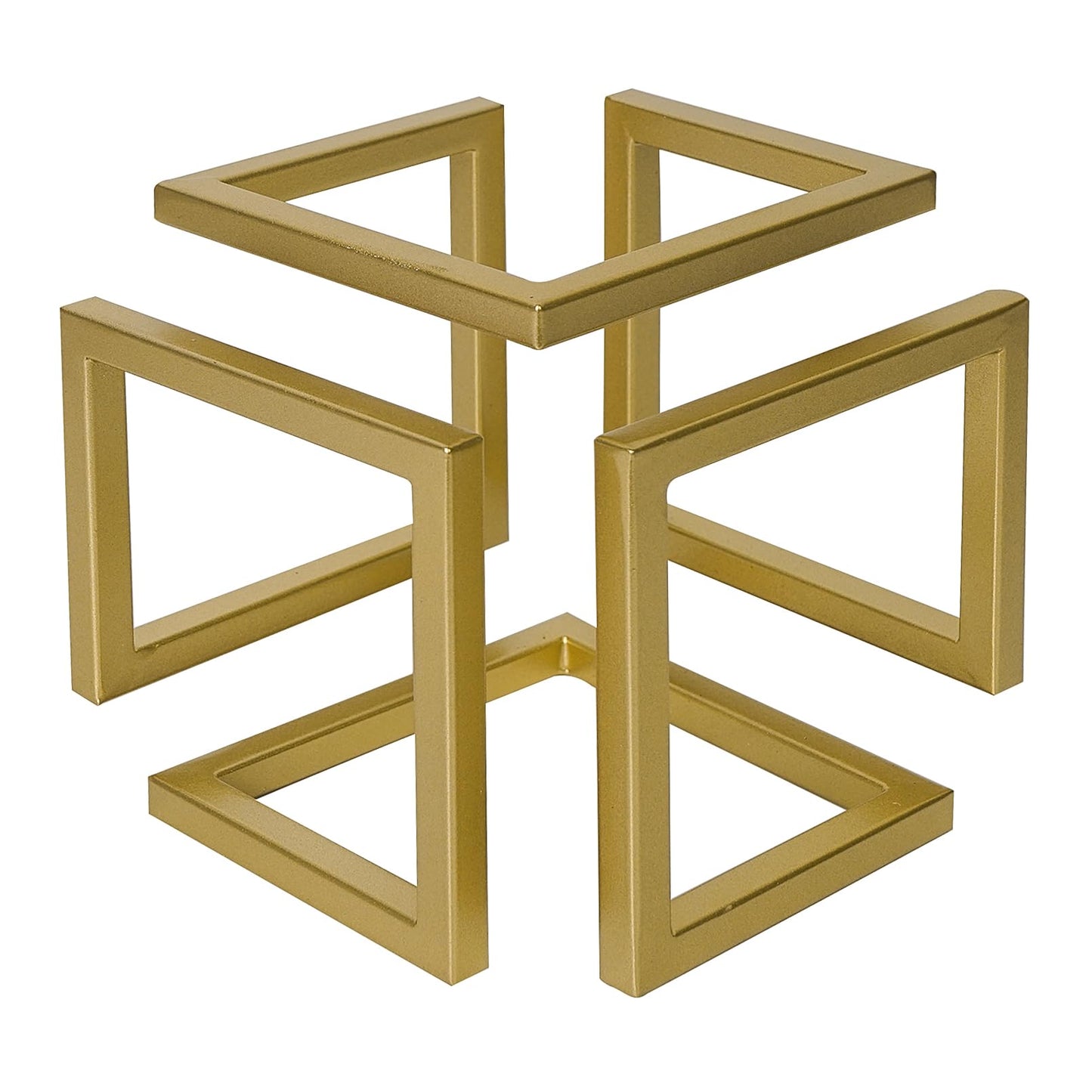 DreamsEden Geometric Cube Sculpture Gold Block Modern Statues Metal Art Decorative Desktop Ornaments