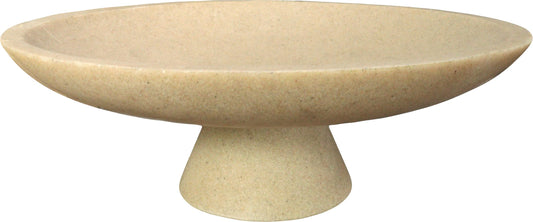 Large Decorative Sandstone Bowl Decor - Modern Bowls for Home Decor, Stylish Key Bowl for Entry Table, Decorative Fruit Bowl for Kitchen Counter, Pedestal Bowl,Handicraft Bowls, Artificial Stone Beige