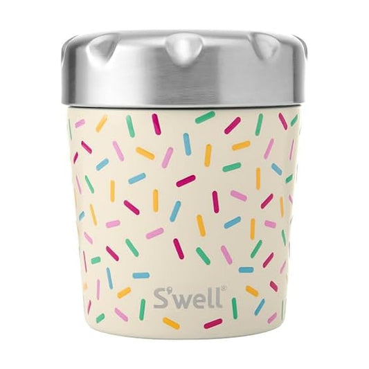 S'well Stainless Steel Ice Cream Chiller, 16oz, Sweet Sprinkle, Triple Layered Vacuum Insulated Container Keeps Ice Cream Frozen For Up To Four Hours, BPA Free