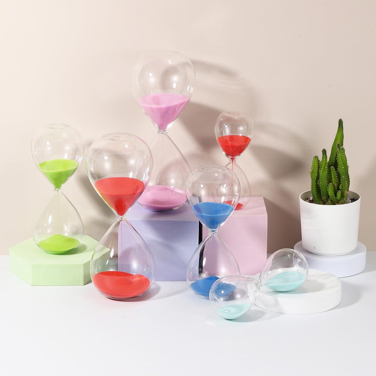 PATIKIL 45 Minutes Sand Timer, Sand Watch Hour Glass Sandglass Timer Clock for Living Room Home Office Restaurant Decoration, White