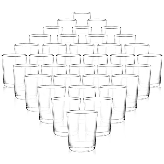 Comrzor Set of 36 Clear Tealight Candle Holders, Glass Votive Candle Holders Bulk, Floating Candle Holder for Table Centerpieces, Wedding Propose Party Home Decor