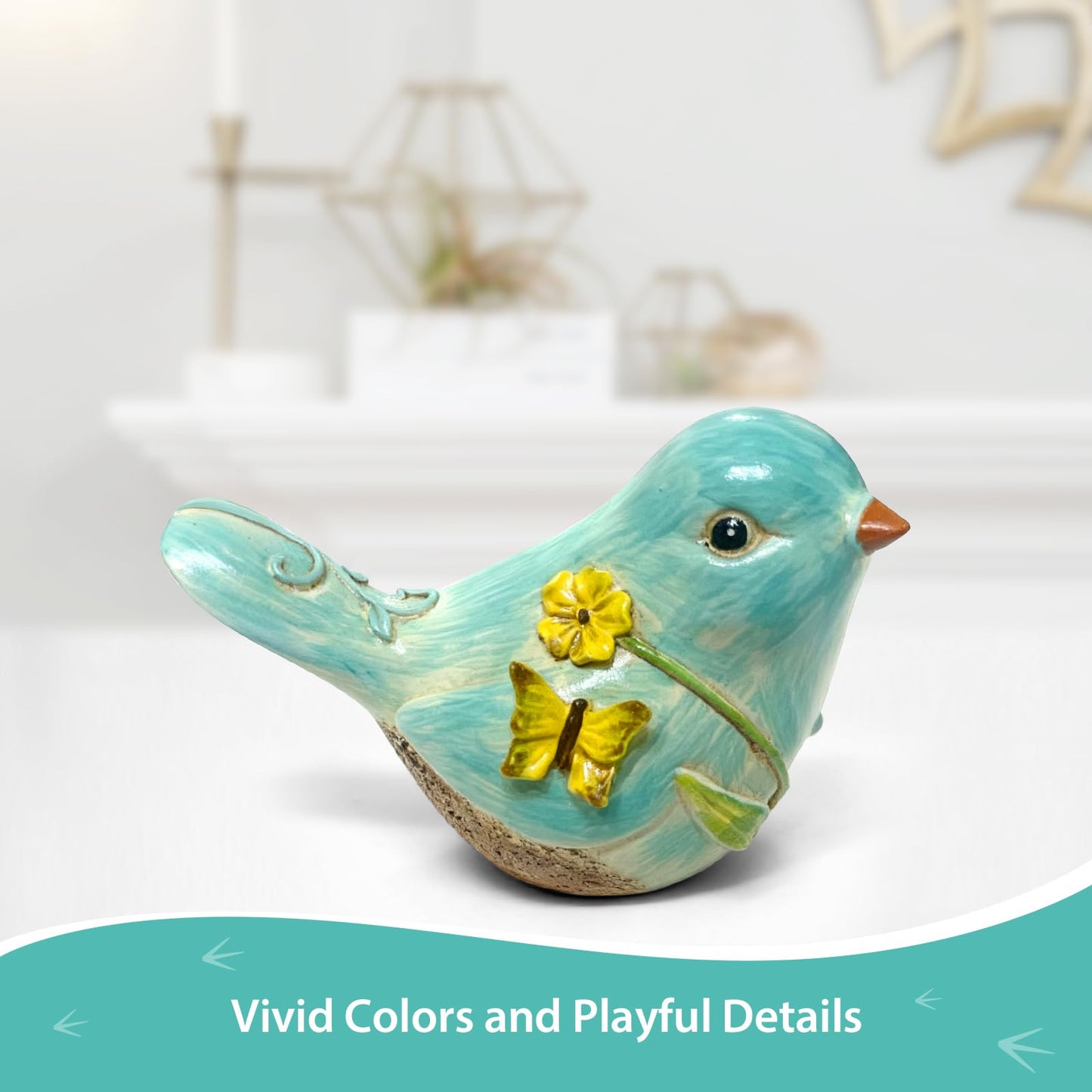 GZVDYG Home Shelf Decor, Blue Bird Statue