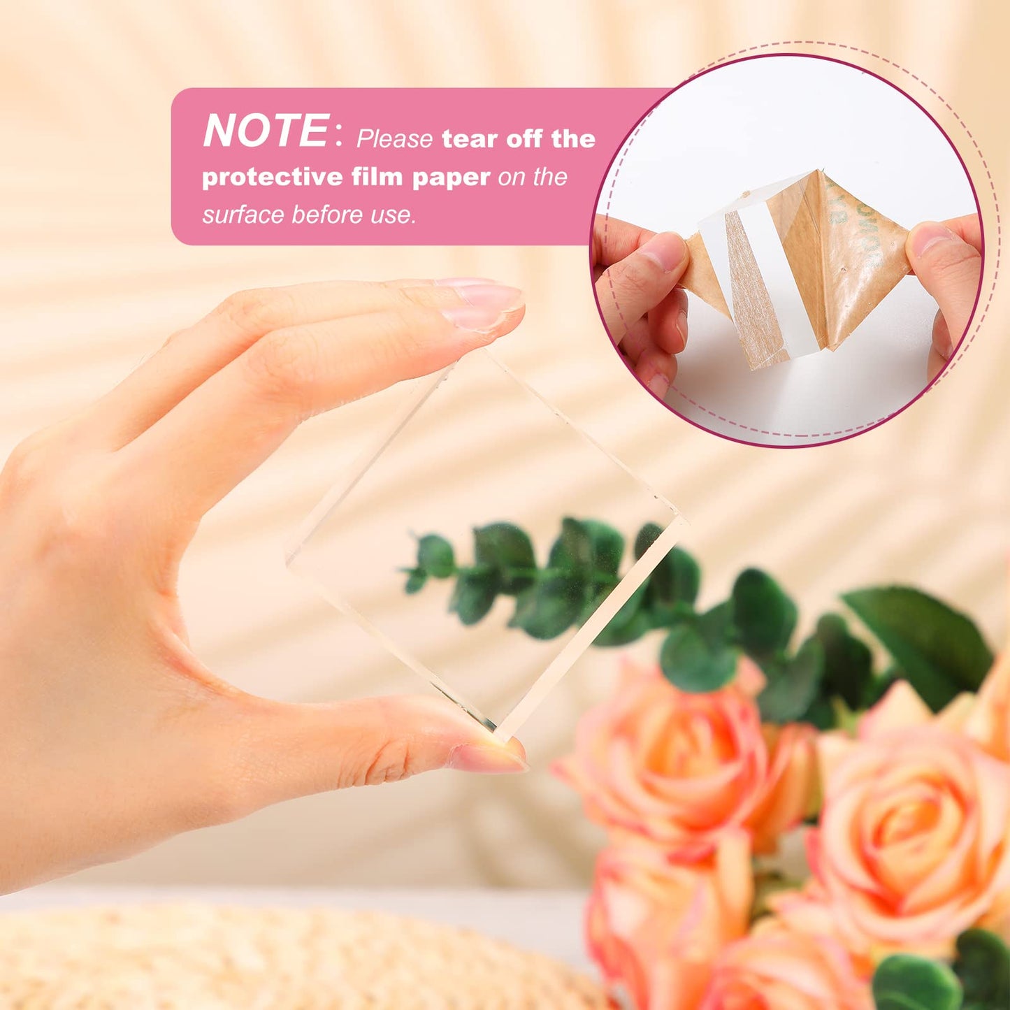 Remerry 16 Pcs Clear Acrylic Cube Blocks Square Display Block Clear Polished Acrylic Stamp Blocks Jewelry Display Stand Ring Showcase Holder Base(2 x 2 x 1 Inch)
