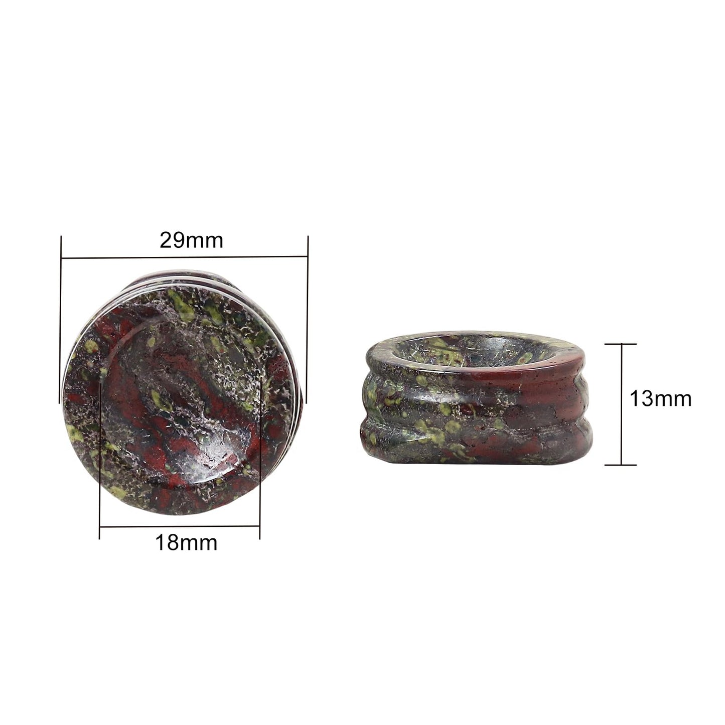 Casaper Natural Dragon Bloodstone Sphere Crystal Holder for Ball, Hand Carved Natural Mini Stone Egg Display Base Stand Pack of 2
