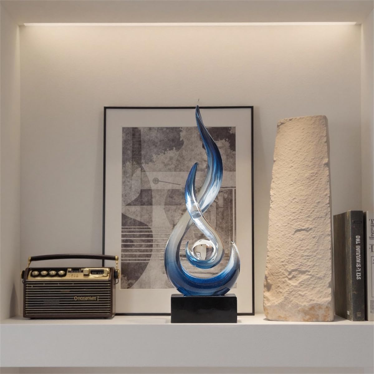 AWNR Abstract Art Deco Decor Statues for Home,Shelves,Table,Living Room, Dining Room,Modern Sculpture Decoraciones of Homes for Sale (Gradient Blue)