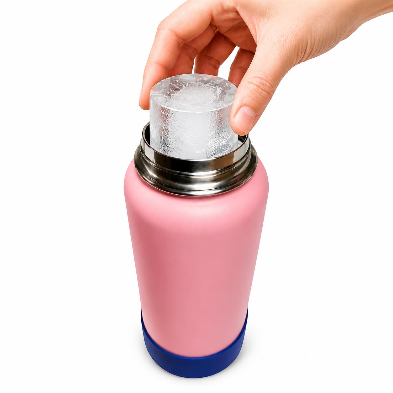 Large 2+ inch cylinder Ice Cubes for Tumblers, Stanley cup accessories, Silicone ice cube tray, makes solid slow melt cubes for cocktails, travel and sport water bottles, Whiskey, popsicles molds