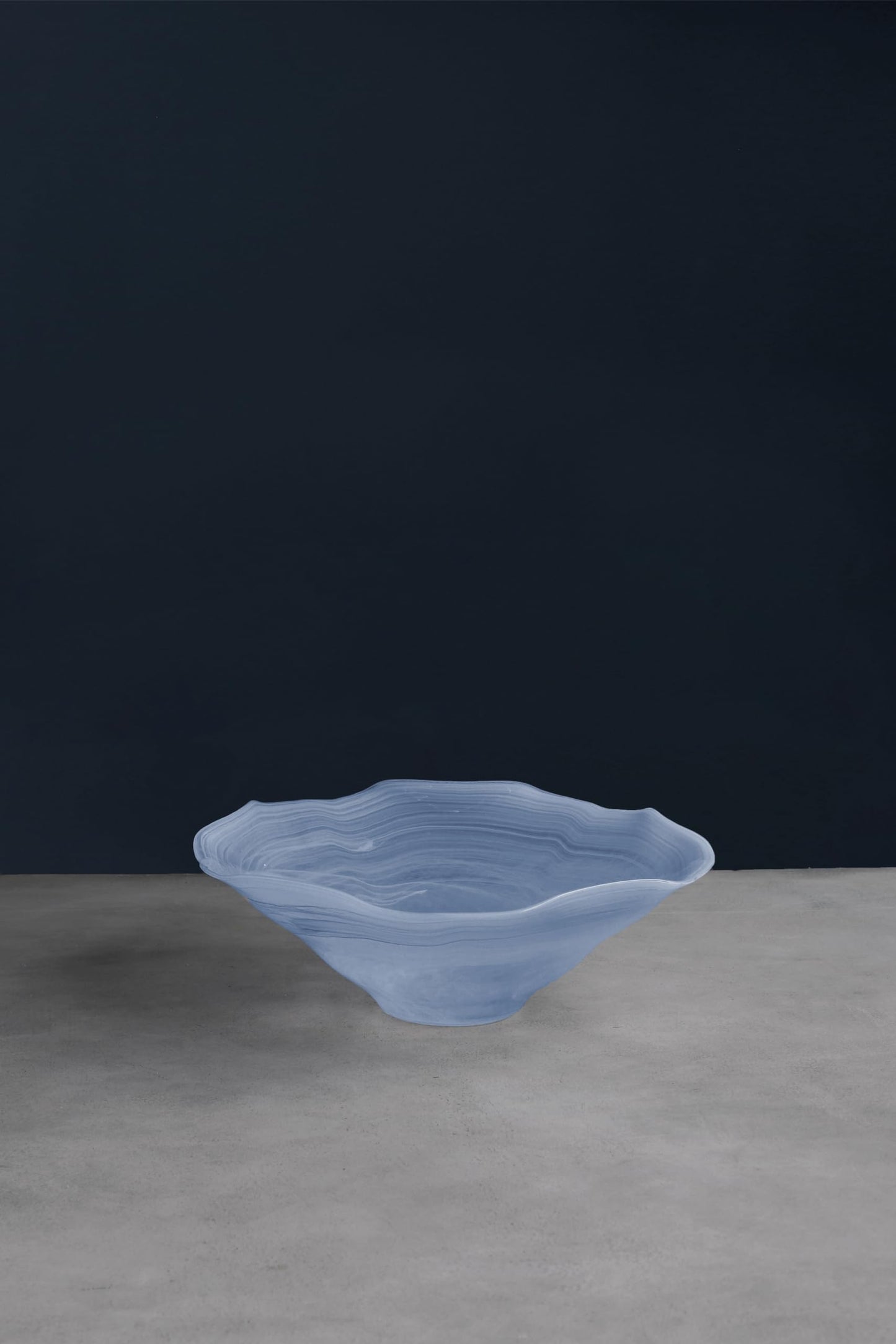 Beatriz Ball GLASS Alabaster Wave Large Bowl (Clear and Blue)