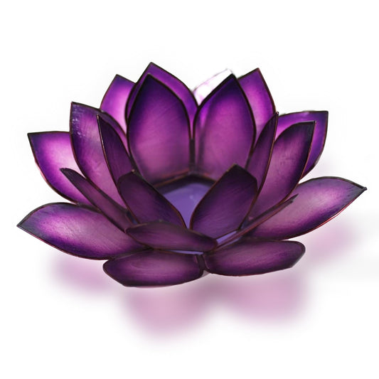 Om Gallery Capiz Shell Lotus Flower Decor Tealight Candle Holder for Serene Ambiance -Decorative Candle Holders for Meditation and Relaxation, Passion