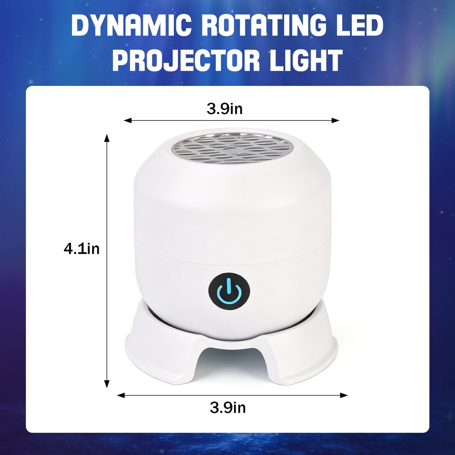 Dynamic Rotating LED Projector Light, 360° Rotating Ocean Wave Night Projection Night Light, Rechargeable Ocean Wave Projector, Multi-Angle Projection Base for Bedroom, Home Theater (Ocean)