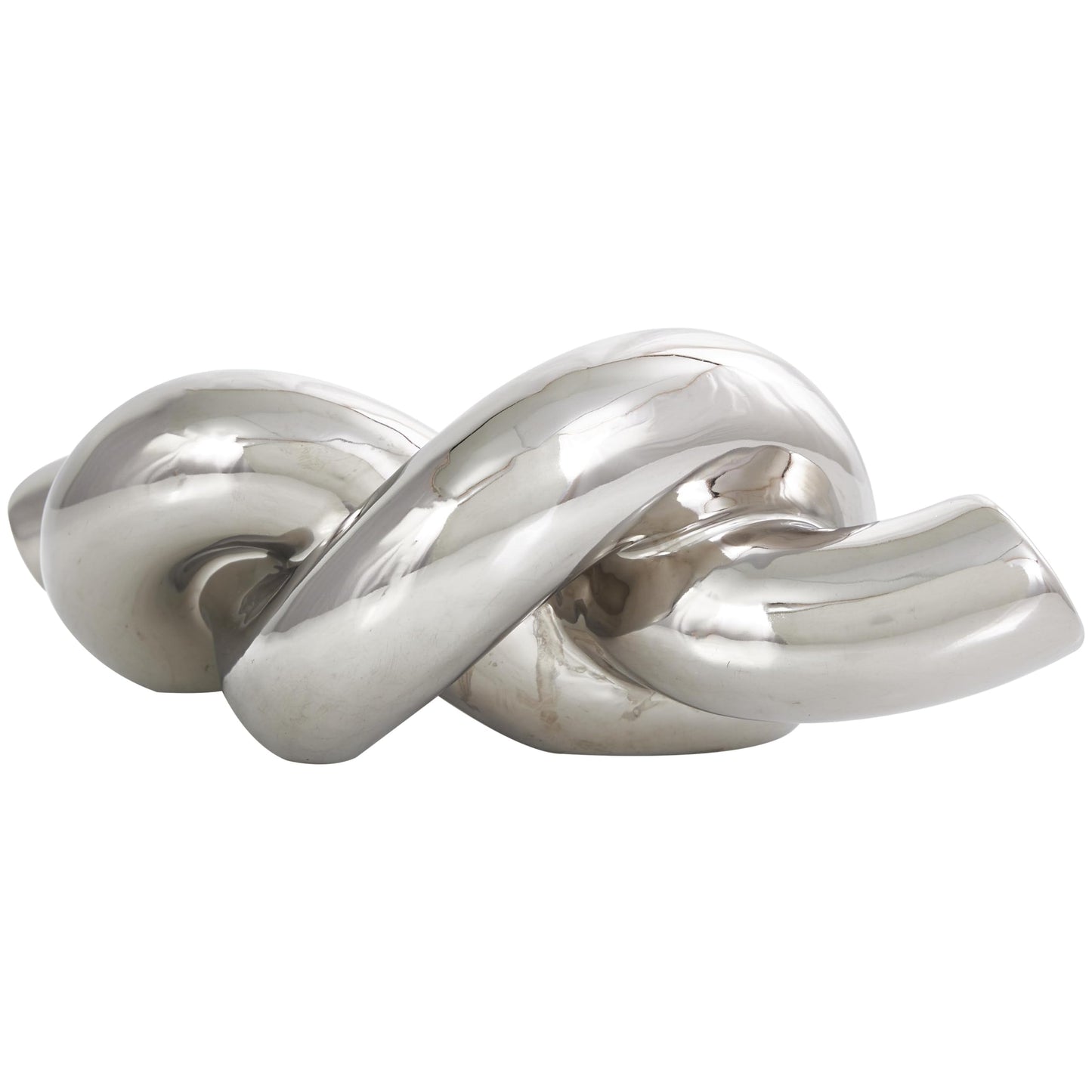 Deco 79 Ceramic Knot Decorative Sculpture Abstract Home Decor Statue, Accent Figurine 12" x 6" x 4", Silver