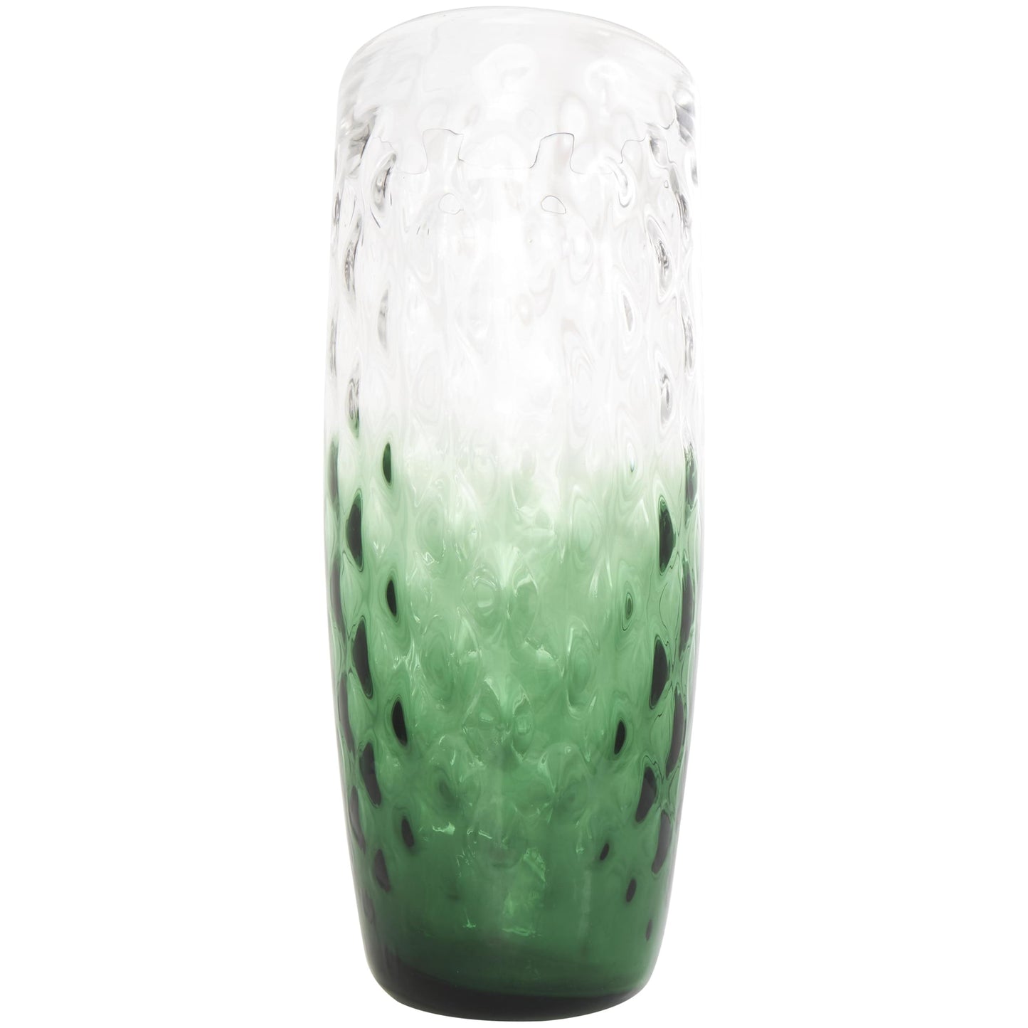 Deco 79 Glass Handmade Decorative Vase Ombre Centerpiece Vase, Flower Vase for Home Decoration 9" x 9" x 20", Green