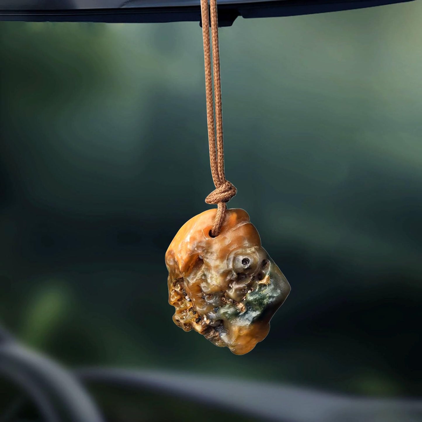 XIOFU Handmade Fish Ornament – Natural Stone Carving, Unique Gobi Desert Pebble Decor, Boho Home Accent, Gift for Nature Lovers (Each Piece One-of-a-Kind)
