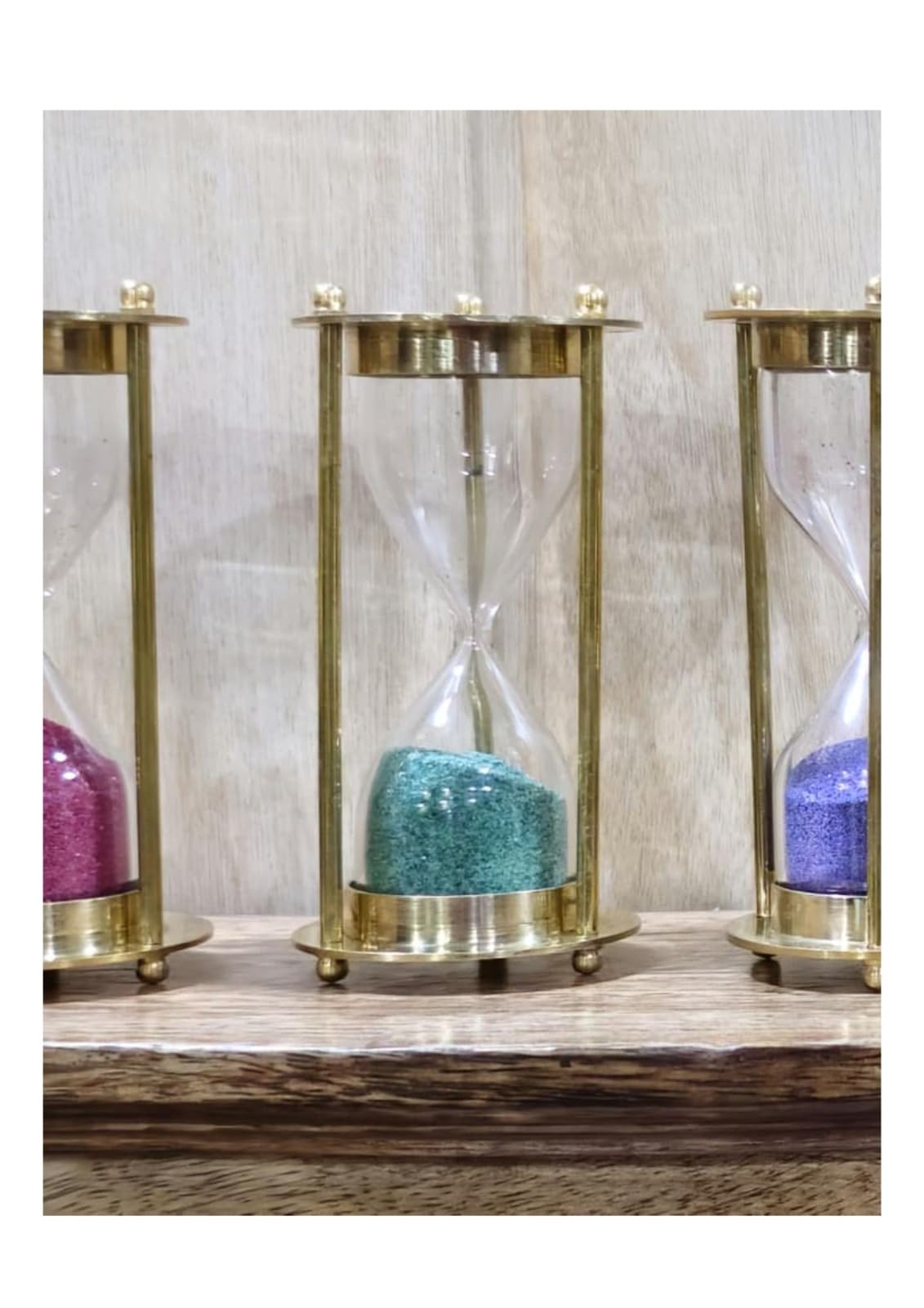 Brass Sand Timer with Green Sand – 1 Minute (60 Seconds) | Polished Brass Finish | 4” Mini Hourglass by DE CRAFTIVE