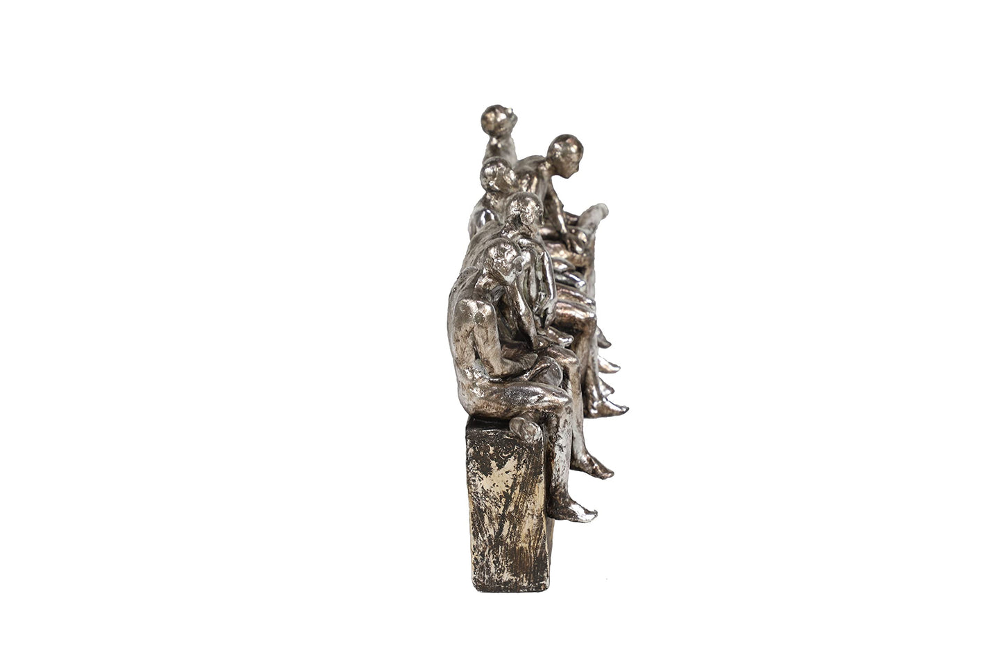 Deco 79 Modern Polystone People Sculpture, 13" x 3" x 7", Silver
