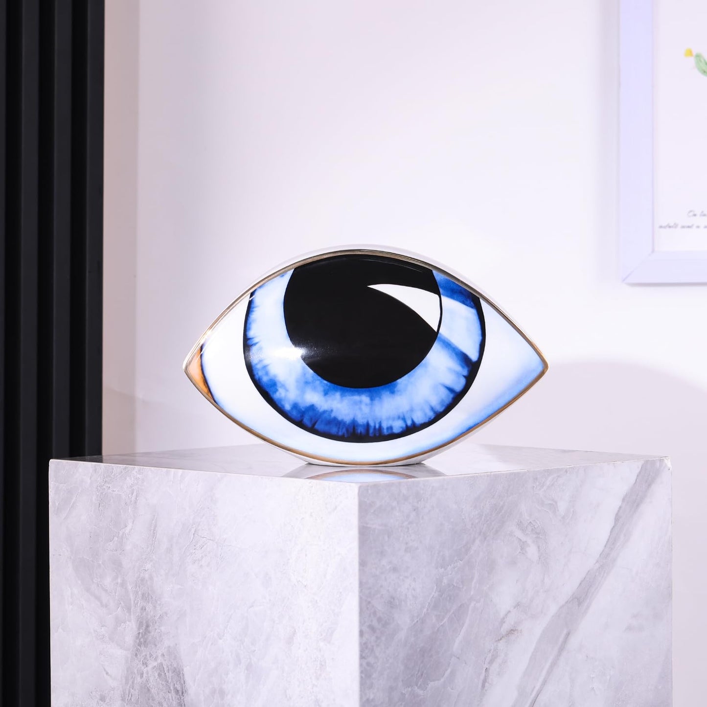 oliruim Big Eye Sculpture, Ceramic Eye Statue, Modern Design Decor Home Living Room, Entryway, Bedroom, TV Stand, Shelf, Spiritual Decor Dining Table Centerpiece (Green)
