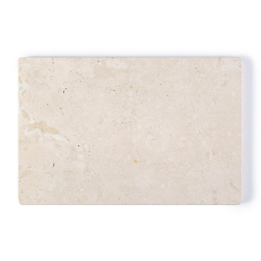 Koville Natural Travertine Marble Cutting Board for Kitchen Counter, 12" x 8" Real Stone Slab Marble Cheese Board for Home Decor, Stone Pastry Boards Bathroom Perfume Tray Candle Plate