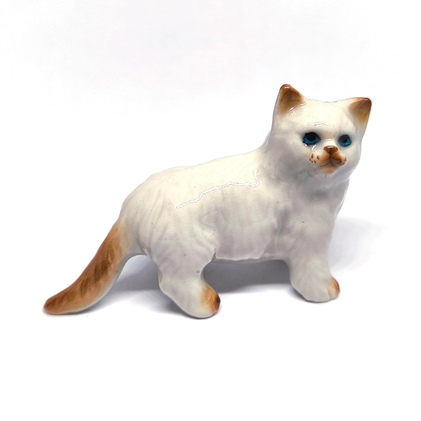 ZOOCRAFT Ceramic Cat Figurine - White Persian Cat Collectible for Home Decor - Cat Gift Idea, Cat Mom Gifts, Cat Lover Gifts - Ceramic Cat Statue, 1.5" Tall