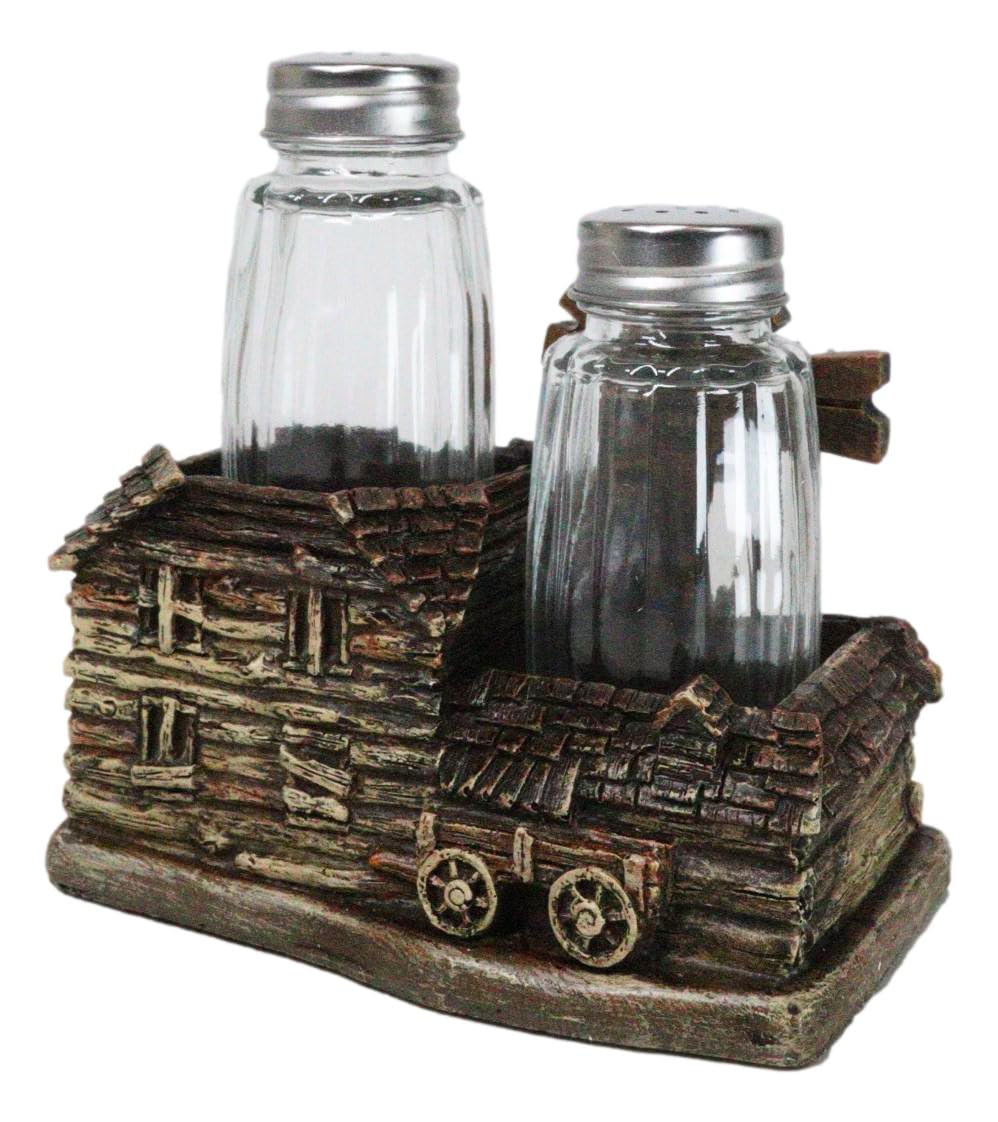 Ebros Gift Country Western Farmhouse Barn With Windmill And Wagon Salt And Pepper Shakers Holder Figurine Set Rustic Ranch Decor Sculpture
