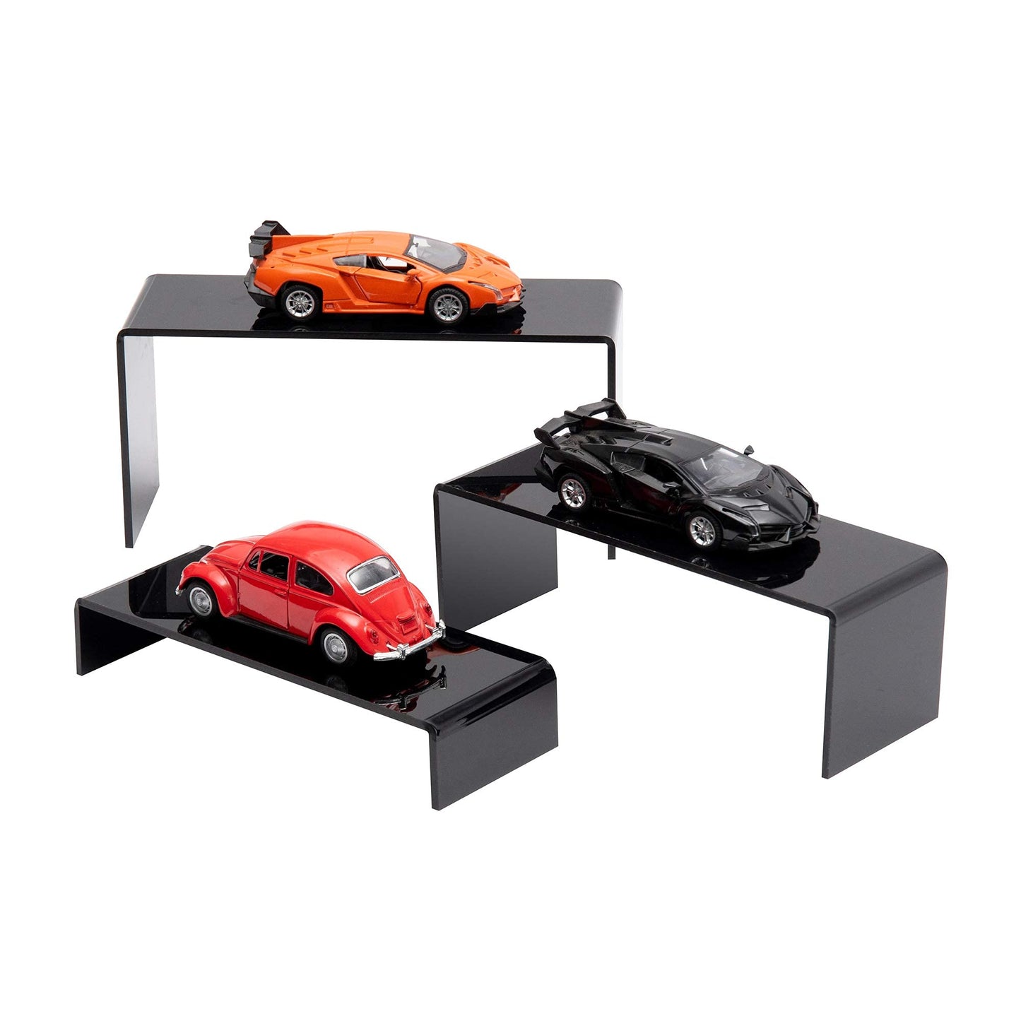 ihomecooker 6 Pc Black Acrylic Display Risers Showcase for Shoe Risers Retail Stand Cupcake Stand Dessert Stand (6P-Black)