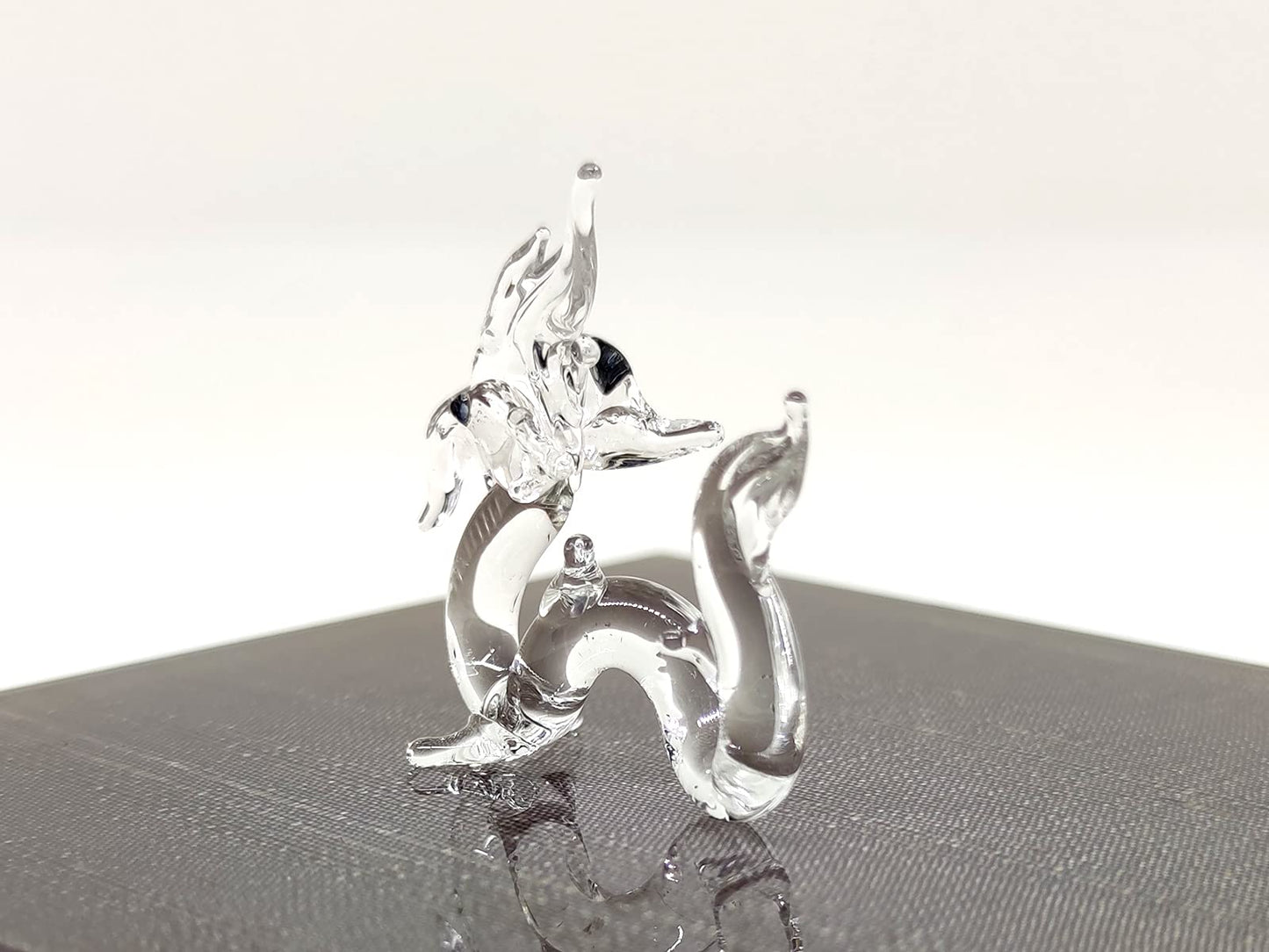 Sansukjai Rare Naka Tiny Micro Crystal Figurines Hand Blown Clear Glass Art Lucky Animals Collectible Gift Home Decor