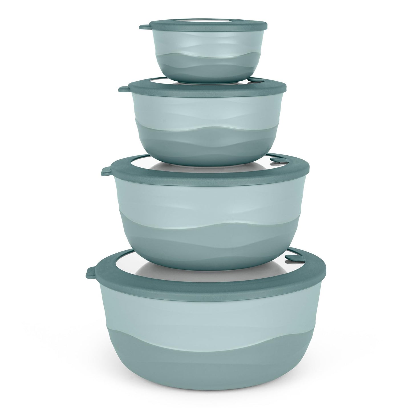 Fizu Home Pera Airtight Mixing Bowls with Lids, 8-Piece BPA-Free Nesting Prep Bowl Set for Kitchen & Food Prep, Large 4200ml Capacity, Microwave & Dishwasher Safe