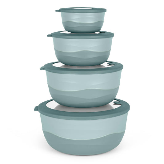 Fizu Home Pera Airtight Mixing Bowls with Lids, 8-Piece BPA-Free Nesting Prep Bowl Set for Kitchen & Food Prep, Large 4200ml Capacity, Microwave & Dishwasher Safe