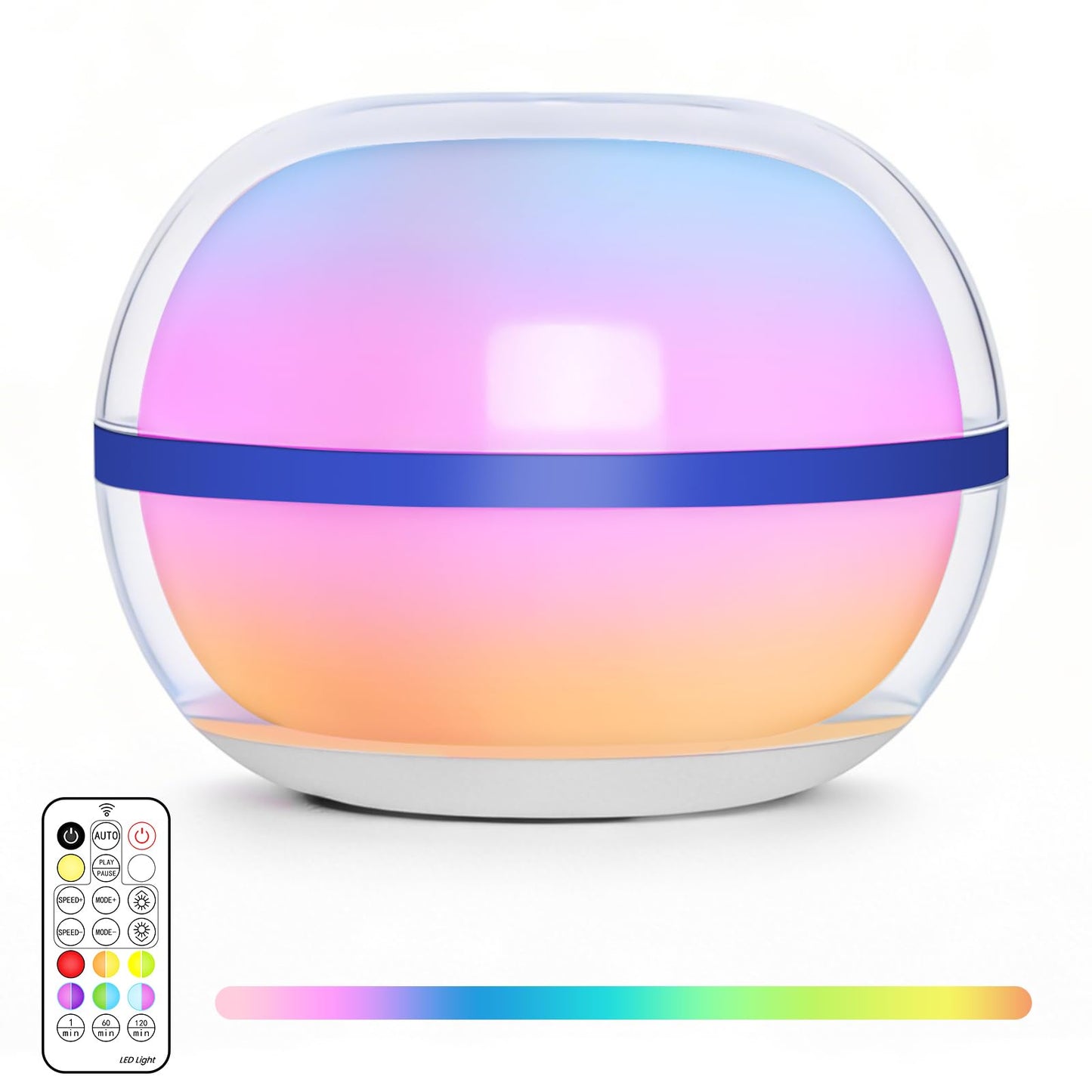 LOFTEK LED Ball Light, 3.5-inch Magnetic Rechargeable Globe Lights, Color-Changing Ball Lamp with Remote, Waterproof Orb Light, Hanging Sphere Night Light for Home Bedroom Shower, Birthday Gift, Blue