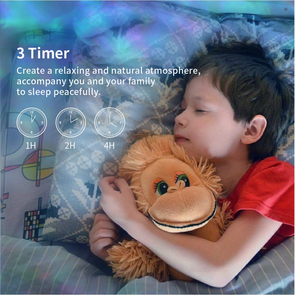 TOMNEW Night Light Projector, Ocean Wave Night Light for Kids Room, Remote and Timer, 8 Light Modes and Bulit-in Sound Machine Equipped with TF Card, Mermaid Decor Birthday Christmas Gifts (Blue)