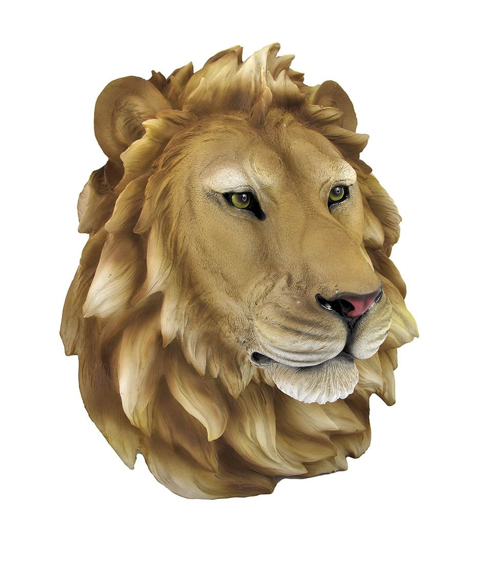 DWK African Lion Head Mount Wall Statue Bust Leo