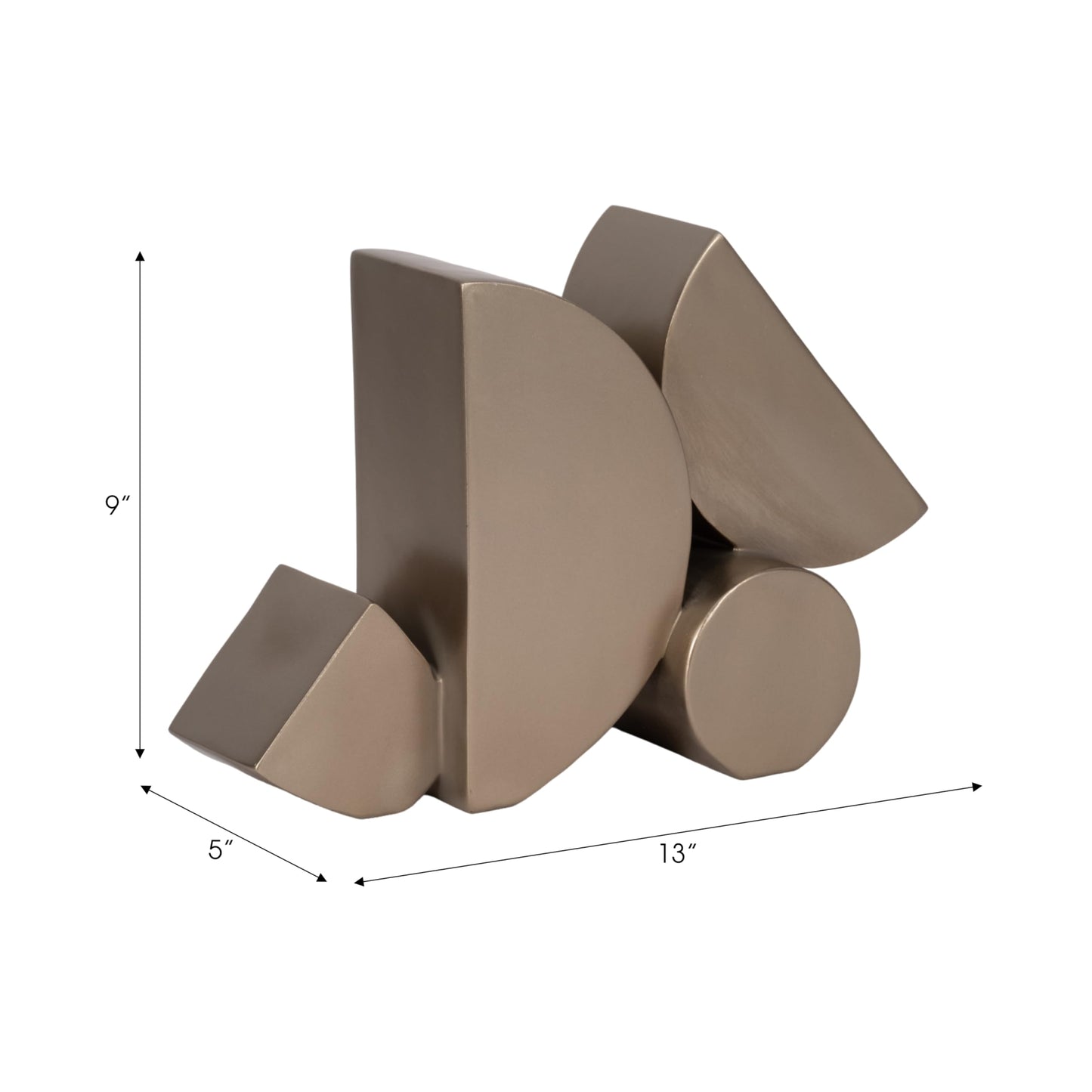 Sagebrook Home Champagne Stacked Shapes Sculpture, Polyresin
