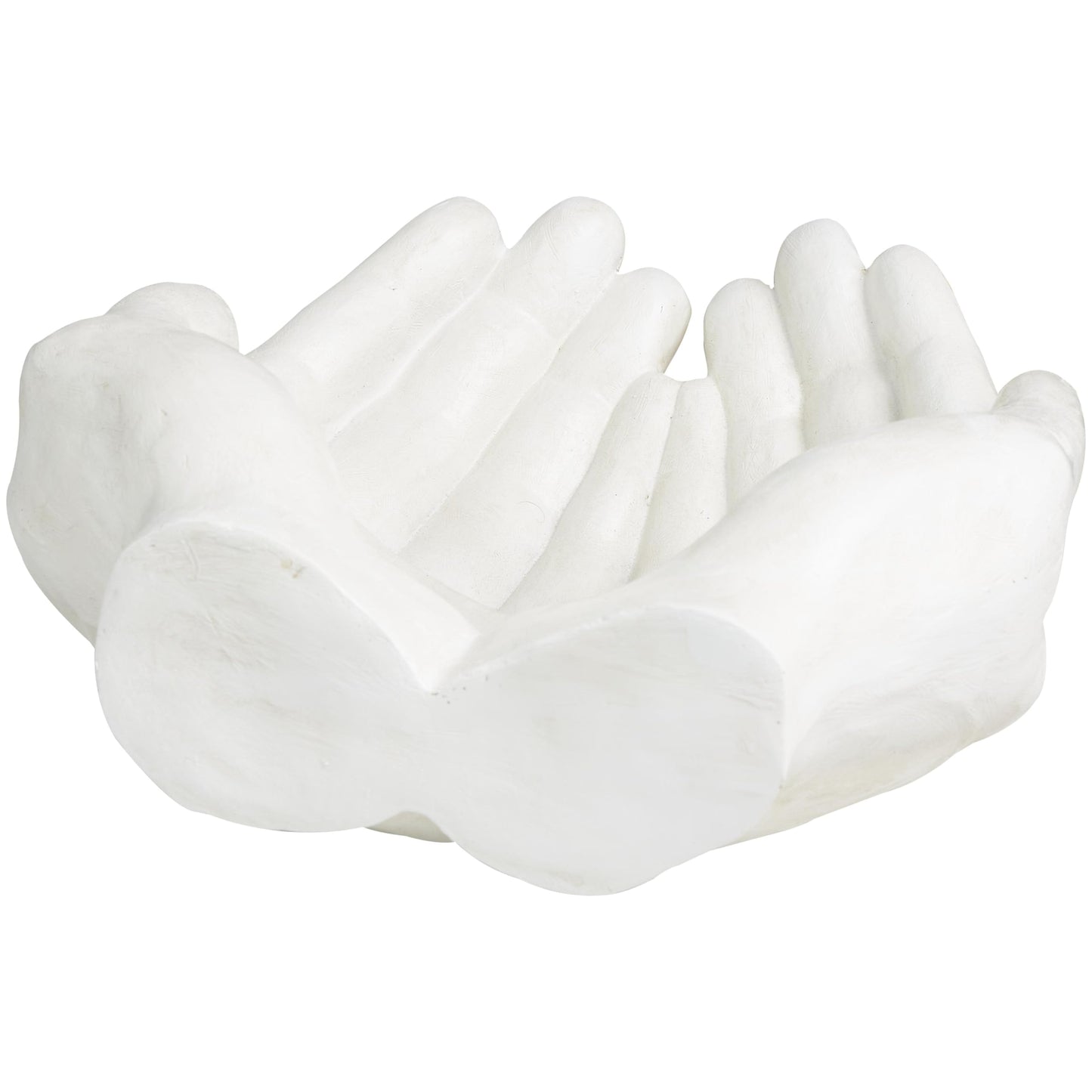 Deco 79 Polystone Hands Decorative Sculpture Open Home Decor Statue, Accent Figurine 15" x 16" x 7", White