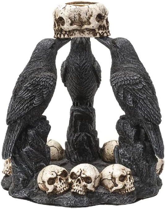 Pacific Giftware Raven Backflow Incense Burner, 5.25-inch Height, Cold Cast Resin
