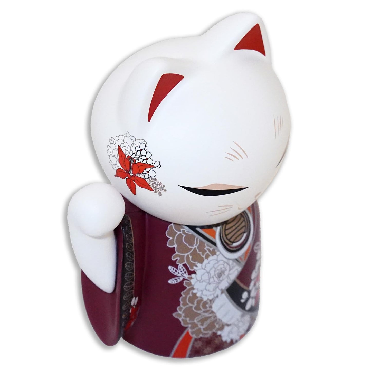 Kimmidoll Maneki Neko Figurine, Japanese Kimono Lucky Cat Doll Decoration, Interior Collection 3.5 inch, Beckoning cat (KANA)