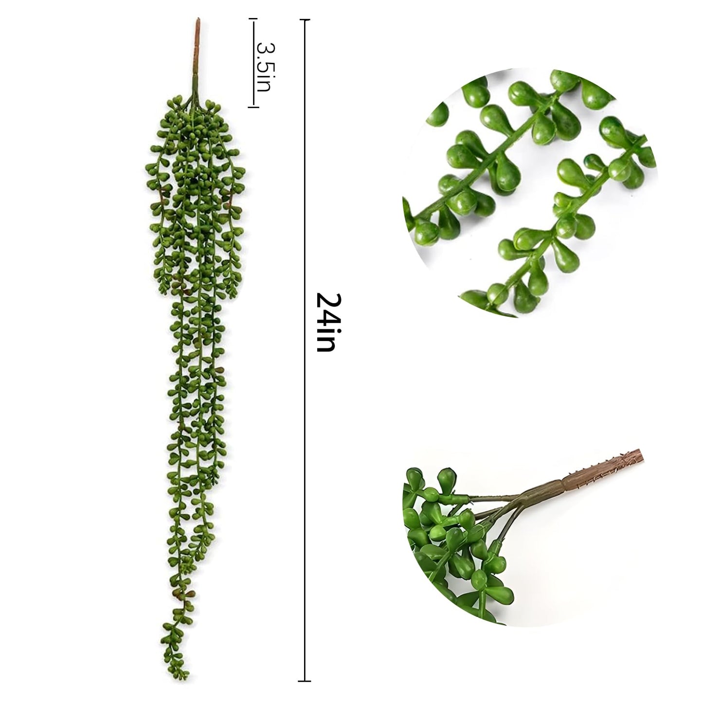 Amore Florals 6 Pcs Succulents Plants Artificial Hanging Plants-String of Pearls Faux Greenery,Fake Succulents Hanging Plant for Home Backdrop Garden Indoor/Outdoor Wall Decor