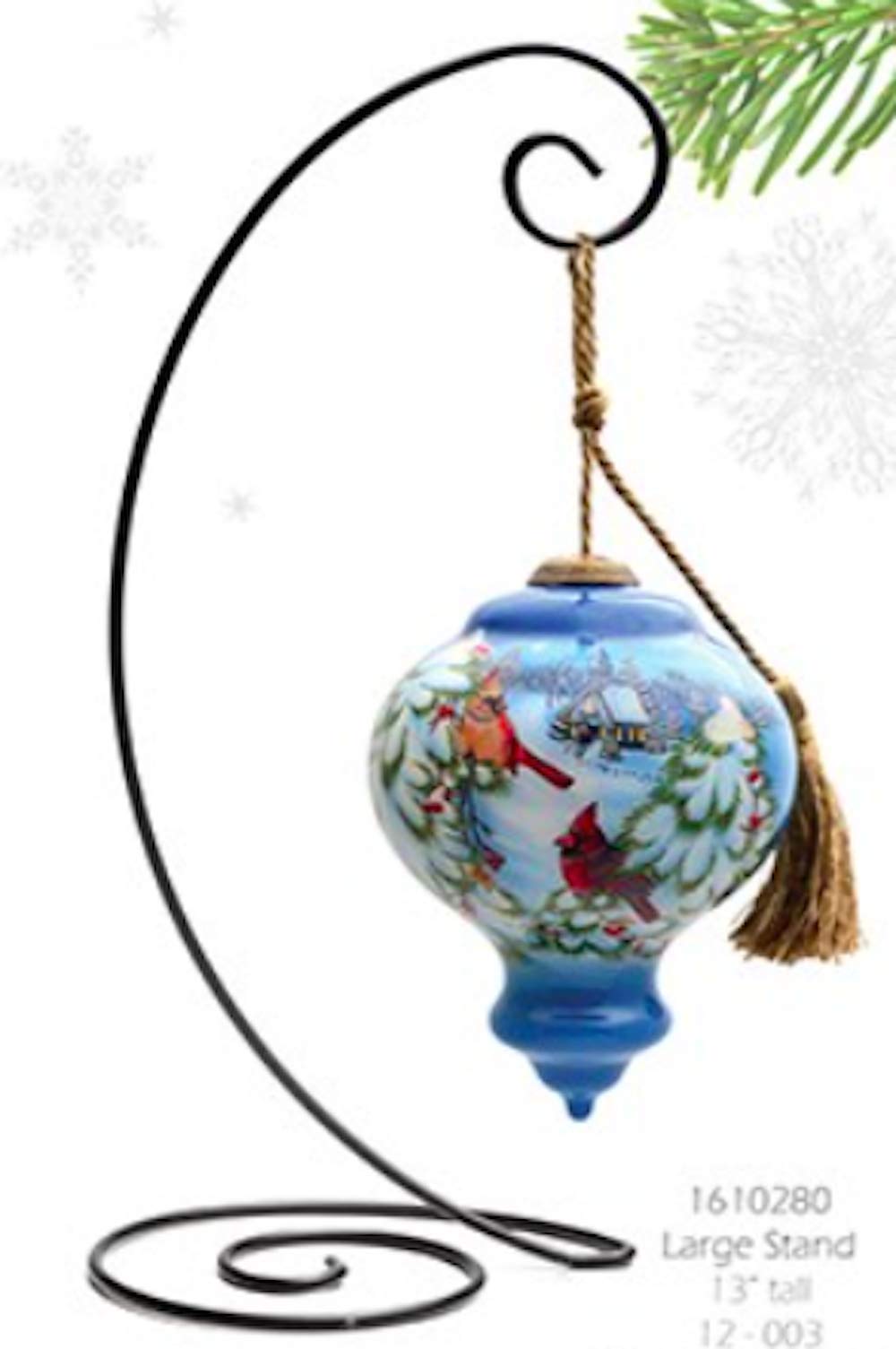 Inner Beauty 1710433 Look What We Found Horses Hand Painted Mouth Blown Glass Hanging Christmas Ornament, 3 Inches, Multicolor