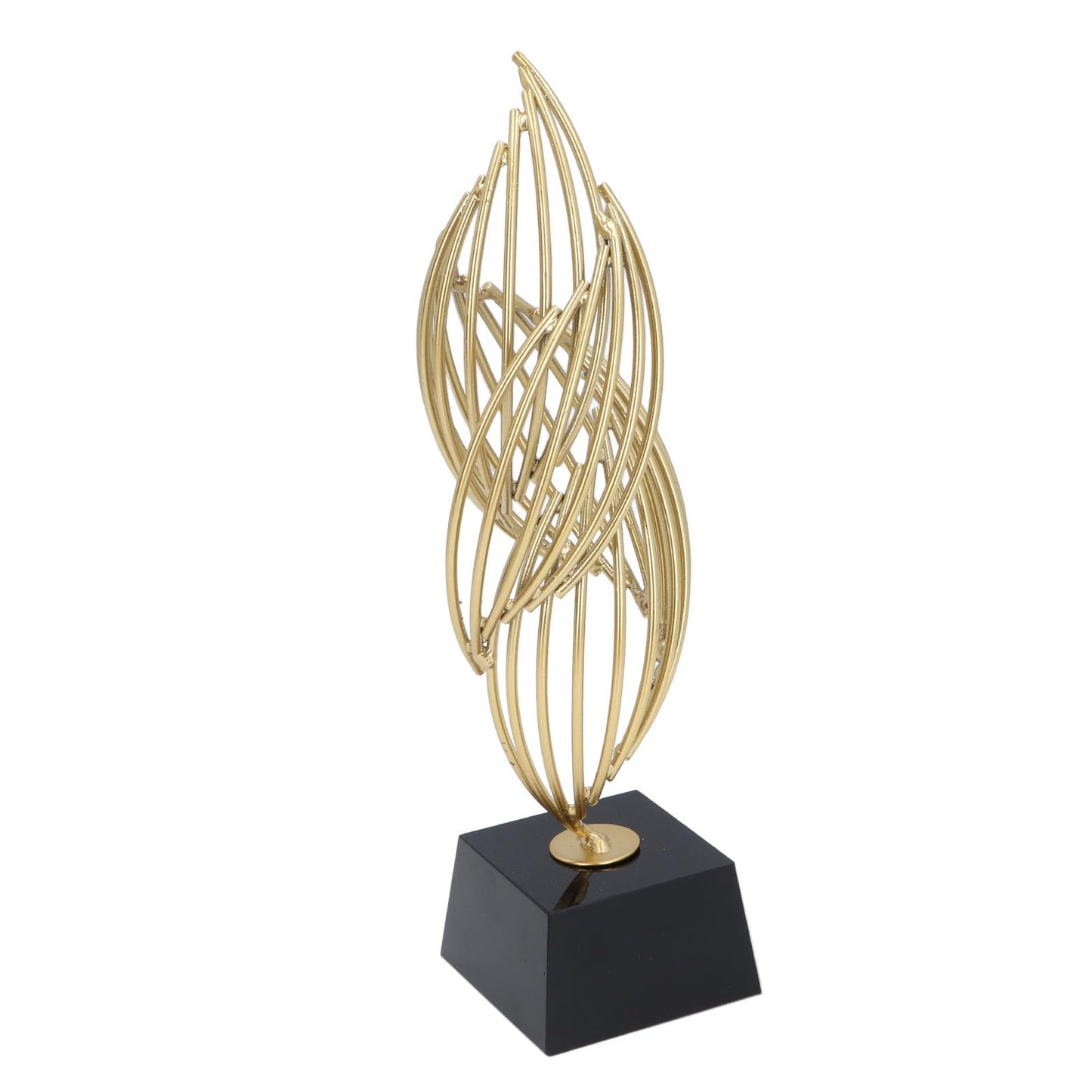 Metal Abstract Decorative Sculpture with Base Modern Luxury Metal Abstract Art Home Decor Statue for Desk Shelf Decor (Classic Black)