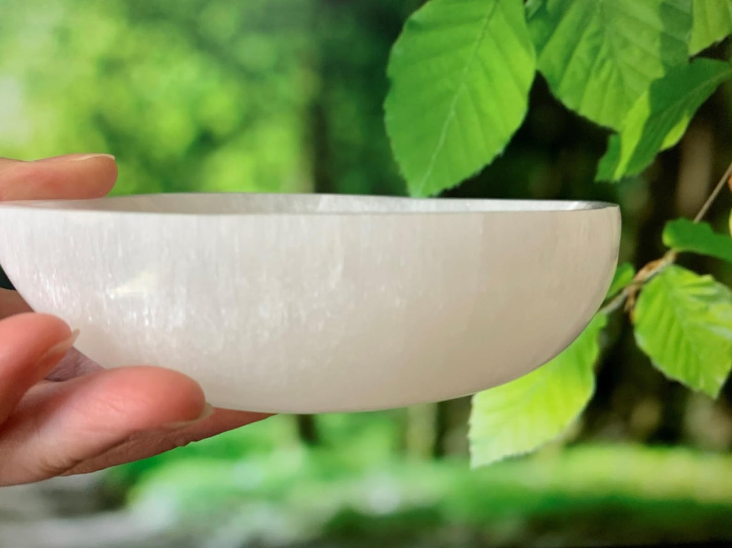 GAF TREASURES 5" Selenite Eye Shaped Bowl, Gemstone Carved Selenite Crystal, Meditation Bowl, Reiki Bowl, Jewelry Holder, Crown Chakra, Cleansing, Charging, Healing