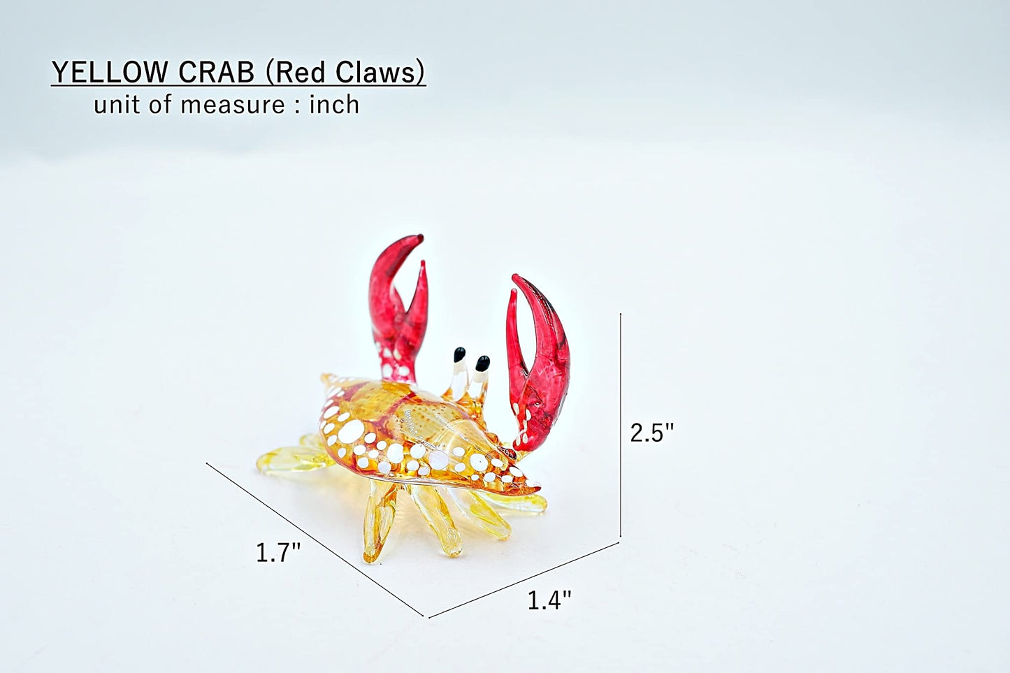 1shopforyou Glass Crab Figurine Orange Hand Blown Painted Art Miniature Coastal Style Gift Home Decoration No.6