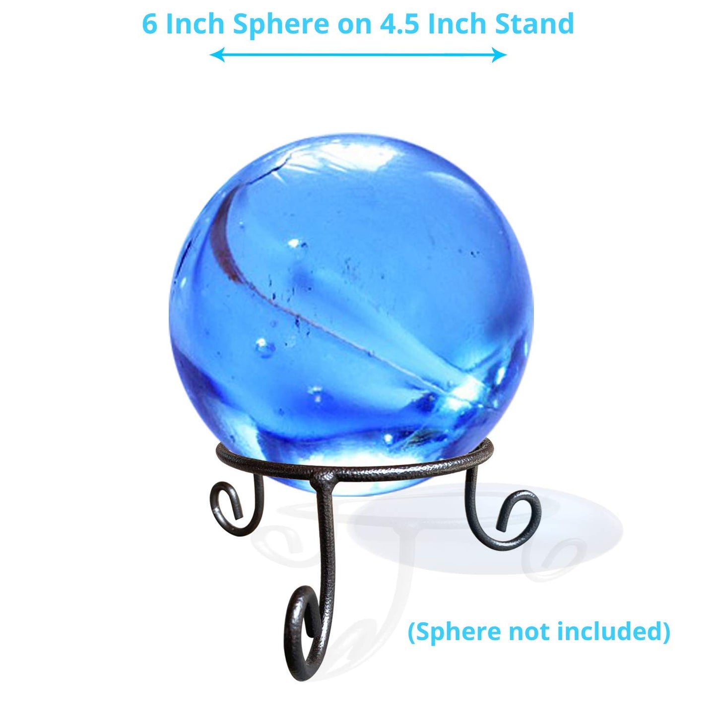 EcoRise Black Iron Gazing Globe Stand, Wrought Iron Sphere Holder, Crystal Ball and Glass Bowl Display Stand, Metal Egg Holder 4.5inches x 2inches