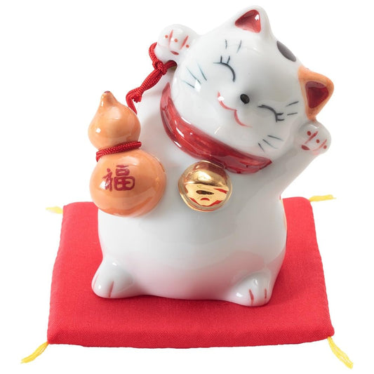 Maneki Neko Lucky Cat Figurine with Gourd – Japanese Home Decor SN-941-Z-US