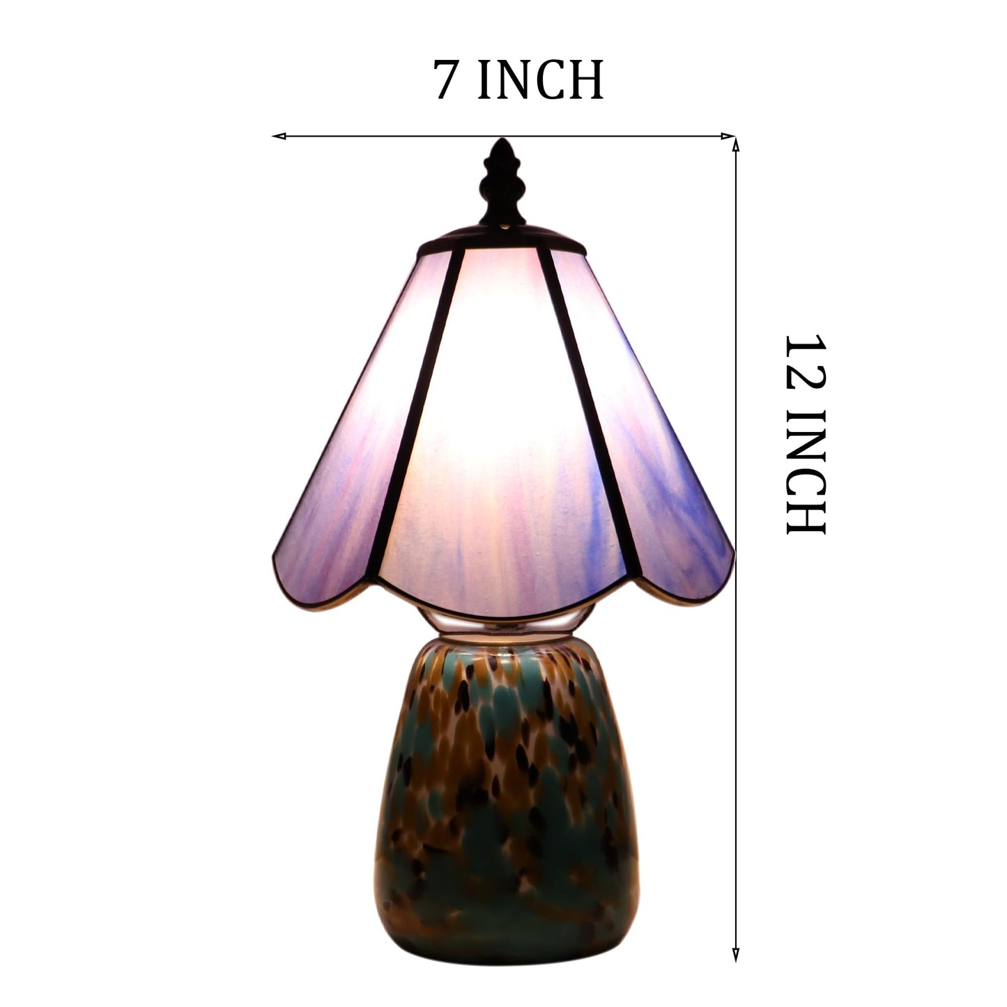 MQYXH Tiffany Style Stained Glass Table Lamp 12 Inch - Purple