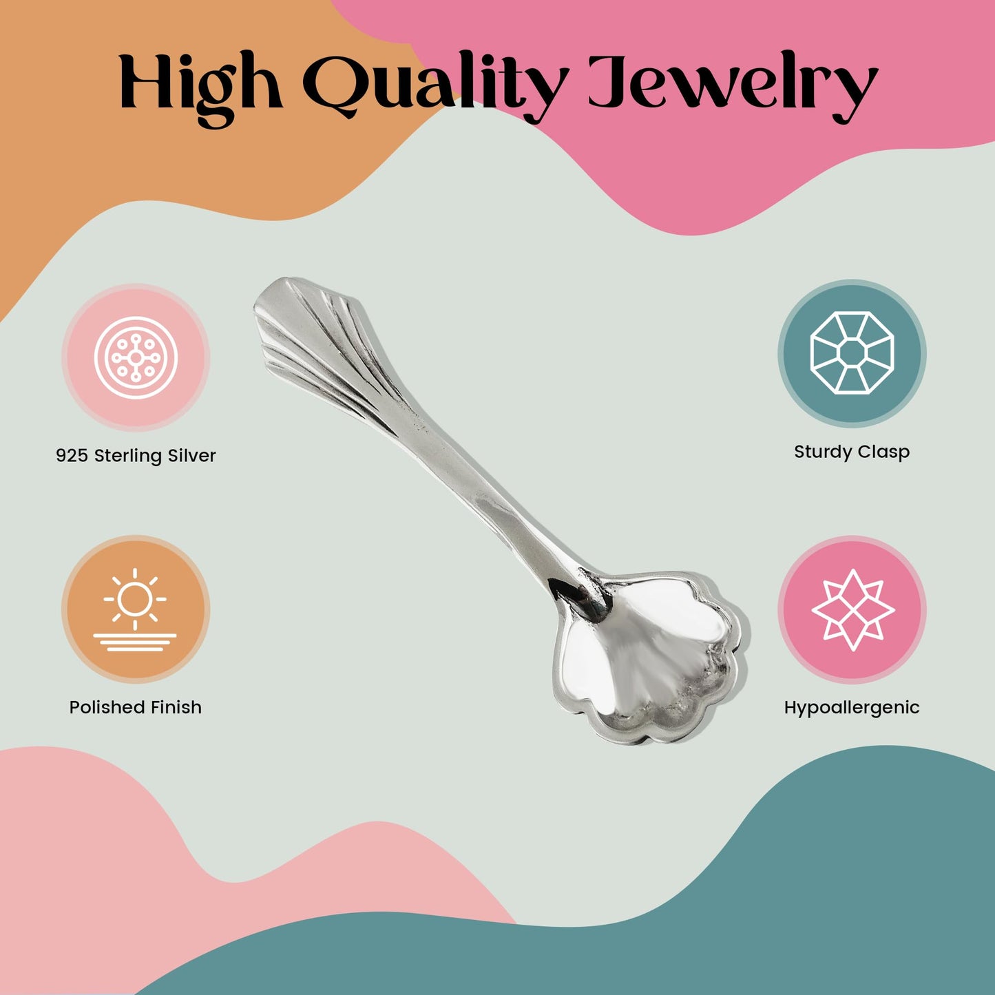 Sterling Silver Small Scalloped Edge Salt Spoon, Mustard Spoons
