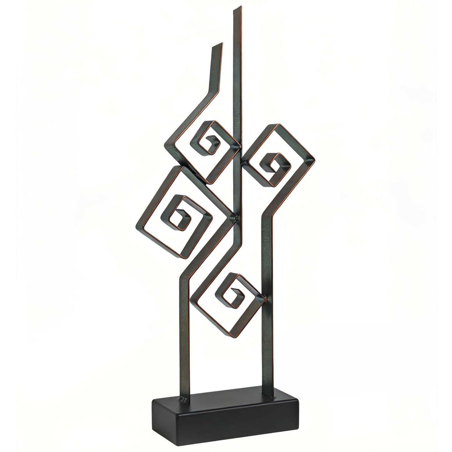 LNXMES Abstract Metal Sculpture Home Decor – Modern Minimalist Line Art Statue Decorations for Table, Shelf, Living Room, Office & Entryway (Geometric Line Art Metal Sculpture)