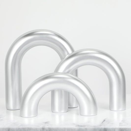 HMASYO 3Pcs Sliver Arch Decorative Objects Statue, Coffee Table Bookshelf Aesthetic Decor for Living Room Bedroom, Knick Knacks Home Table Top Decor for Shelves Boho Office Decor