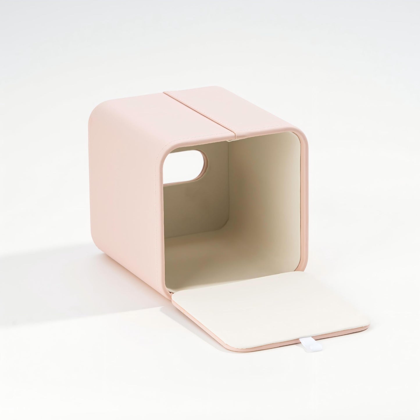 Ukwell Square Tissue Box Cover Faux Leather Tissue Holder Rounded Edge Girly Style Home Decor Piece for Bathroom Bedroom Living Room Office